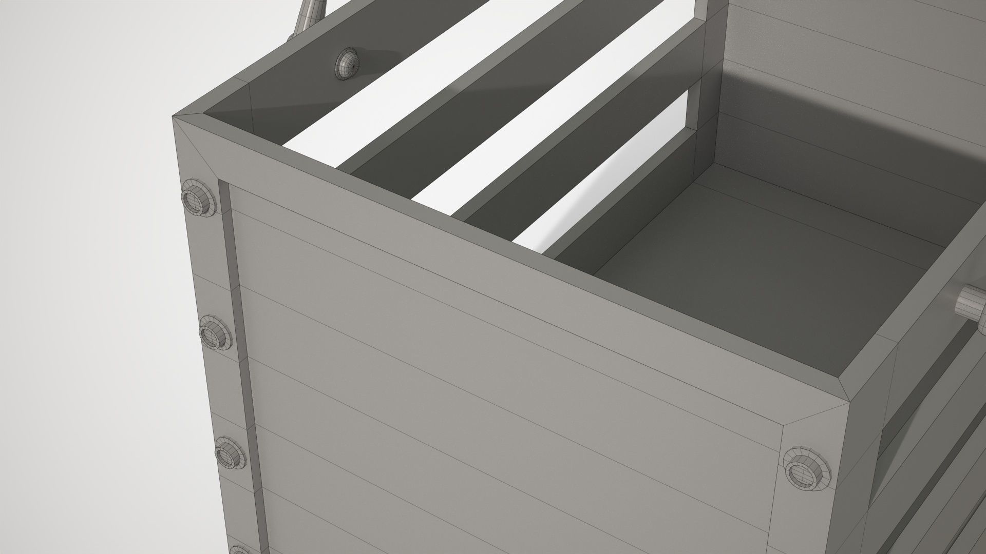 Decorative Wood Crate Low-poly 3D model_15