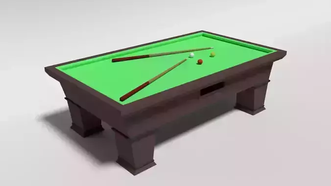 Low Poly Cartoon Carom Billiard Pool