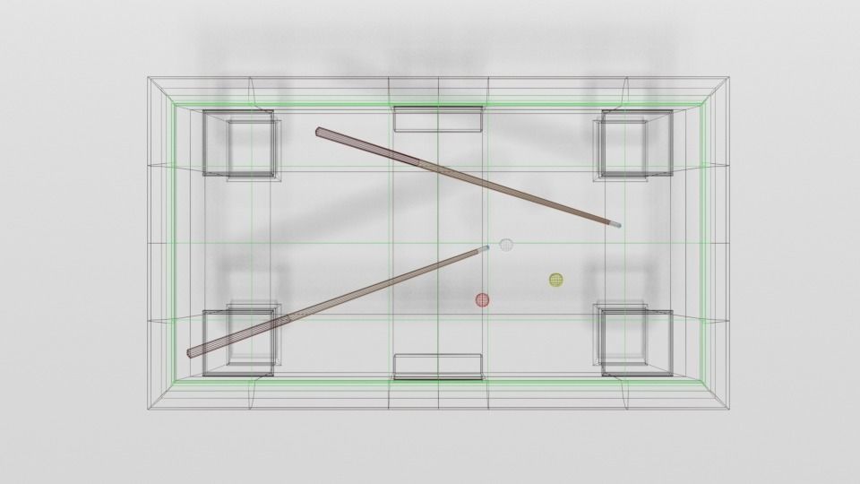 Low Poly Cartoon Carom Billiard Pool Low-poly 3D model_18