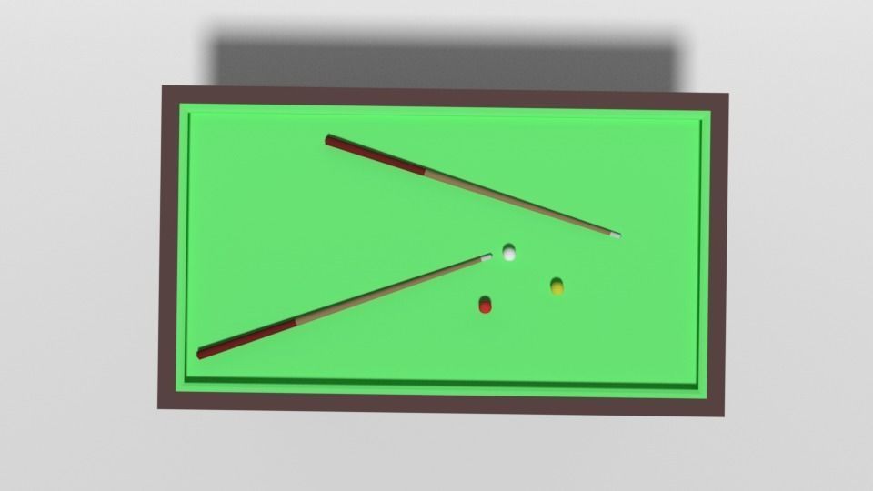 Low Poly Cartoon Carom Billiard Pool Low-poly 3D model_8