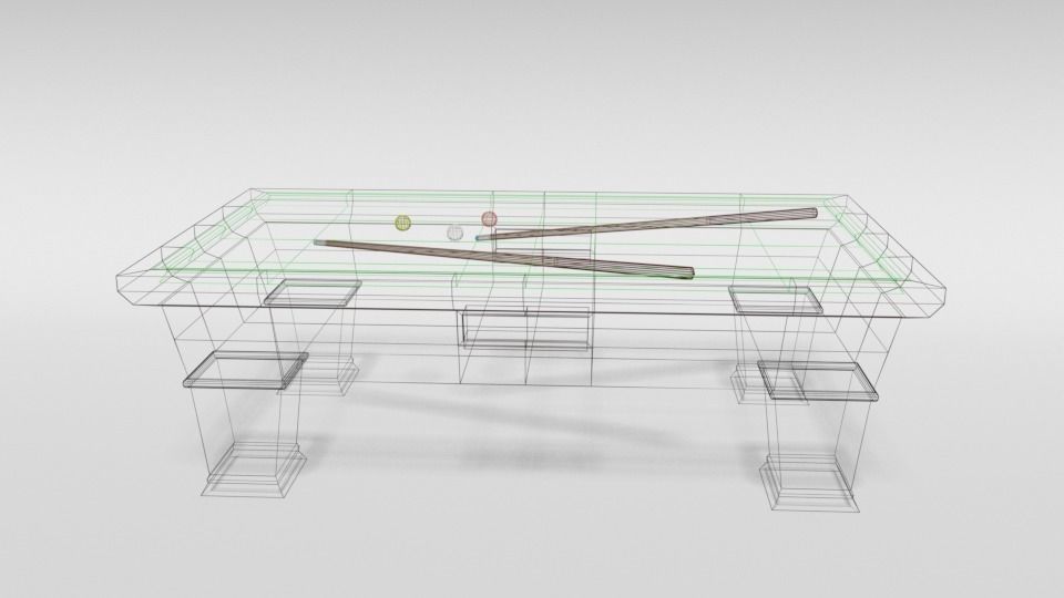 Low Poly Cartoon Carom Billiard Pool Low-poly 3D model_15