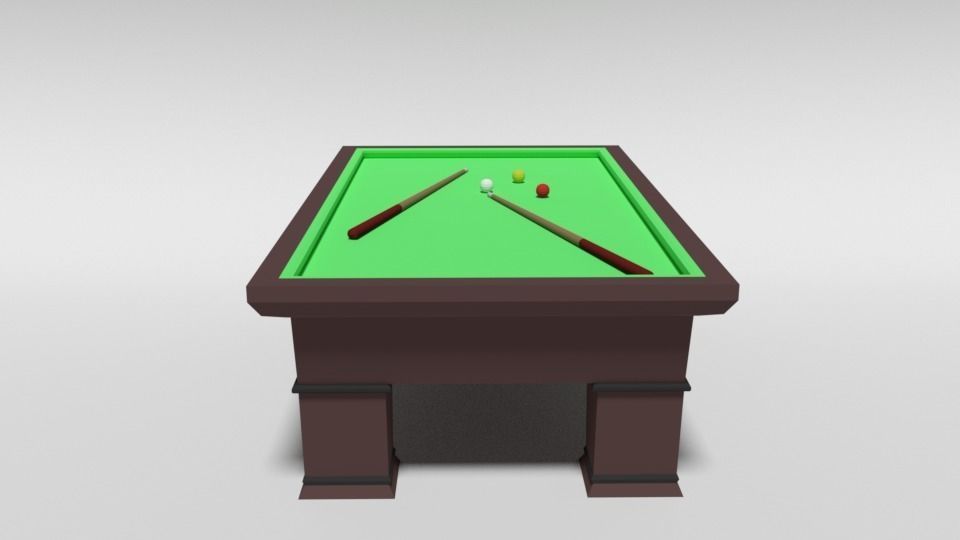 Low Poly Cartoon Carom Billiard Pool Low-poly 3D model_7