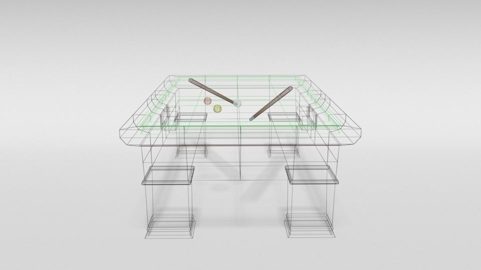 Low Poly Cartoon Carom Billiard Pool Low-poly 3D model_13