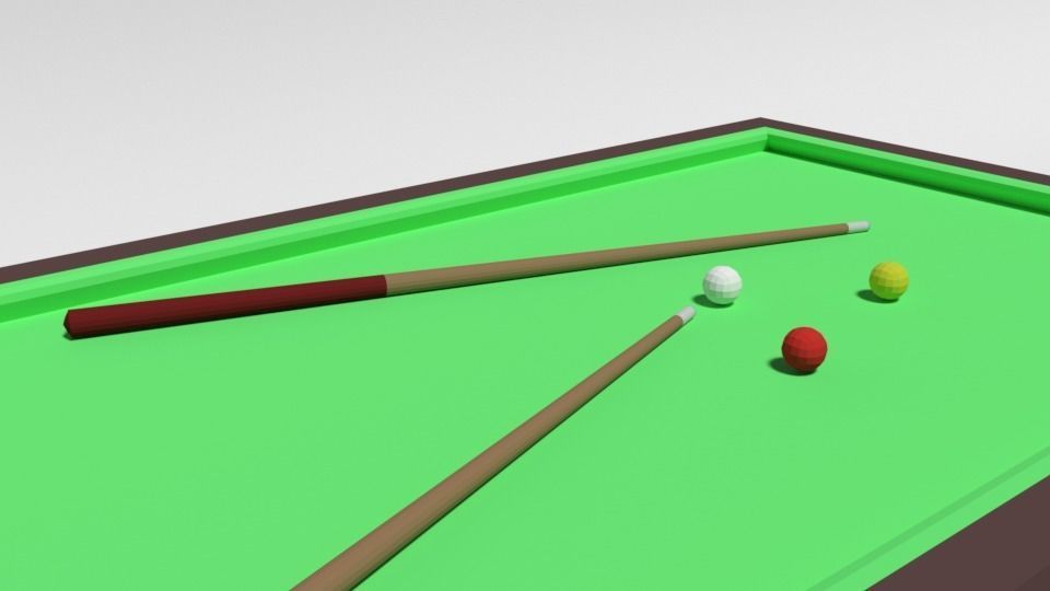 Low Poly Cartoon Carom Billiard Pool Low-poly 3D model_9