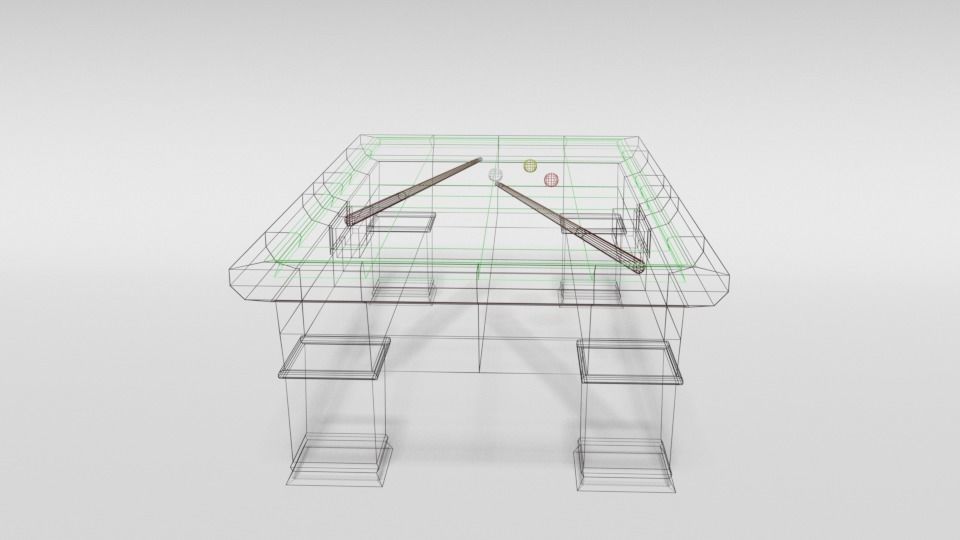 Low Poly Cartoon Carom Billiard Pool Low-poly 3D model_17