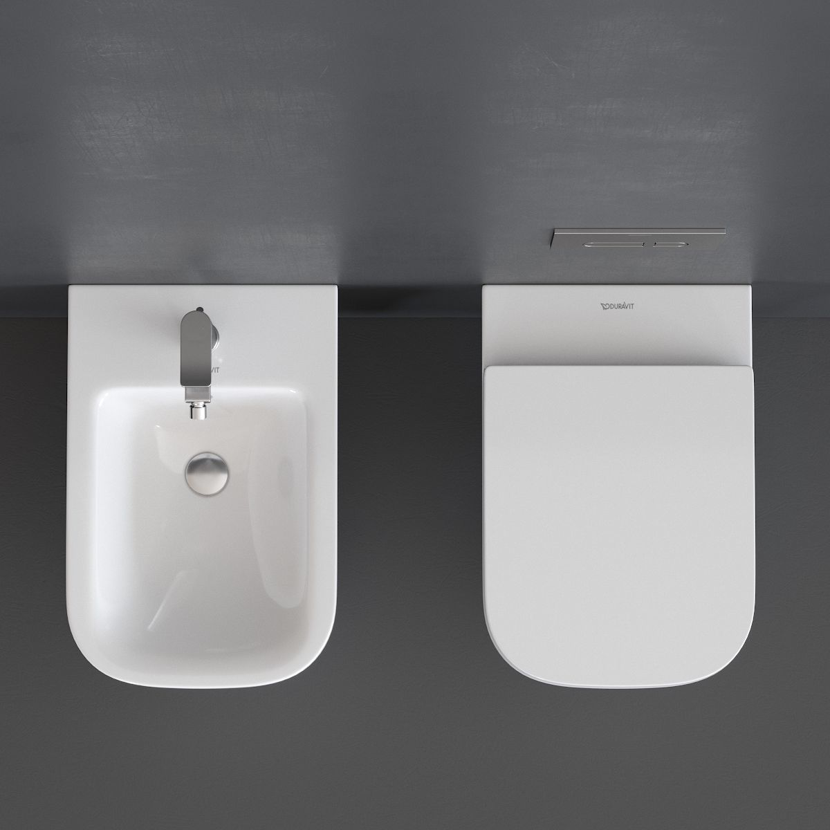 Duravit P3 Comforts Wall-Hung WC Low-poly 3D model_2