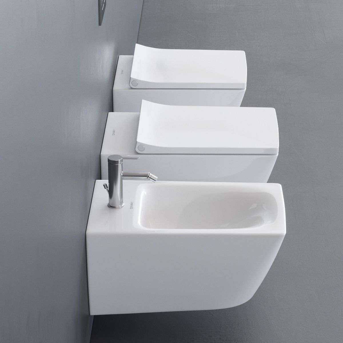 Duravit Viu Wall-Hung WC Low-poly 3D model_1