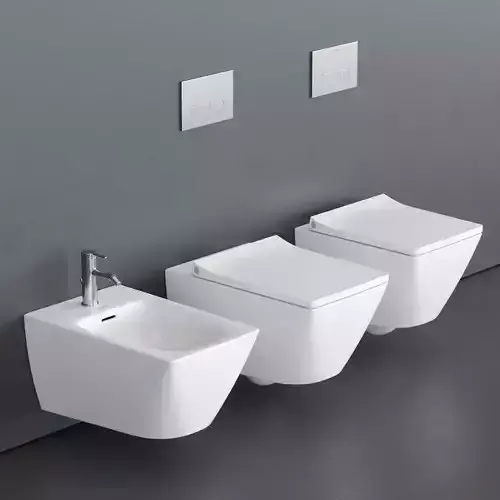 Duravit Viu Wall-Hung WC Low-poly 3D model