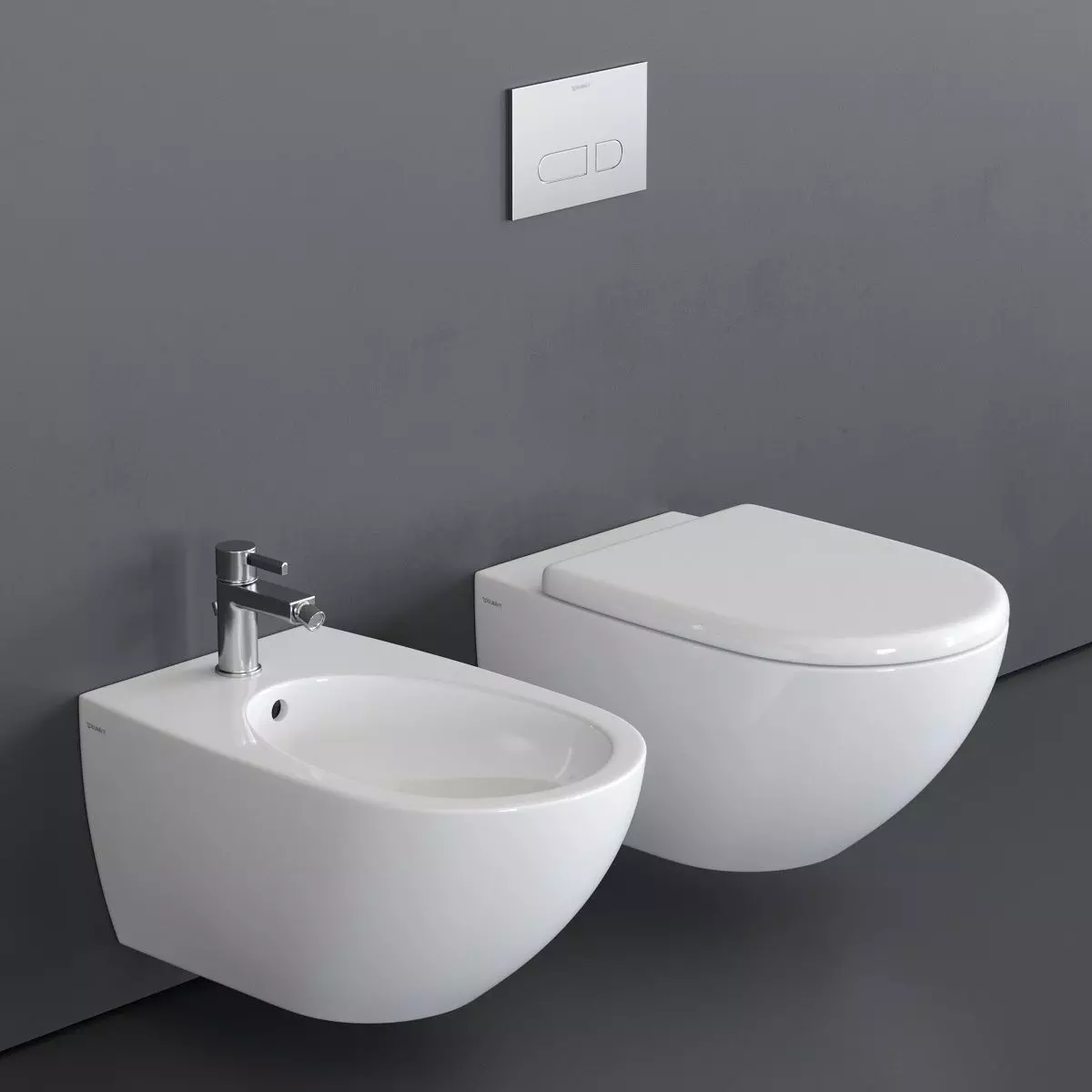 Duravit Architec Wall-Hung WC Low-poly 3D model_0