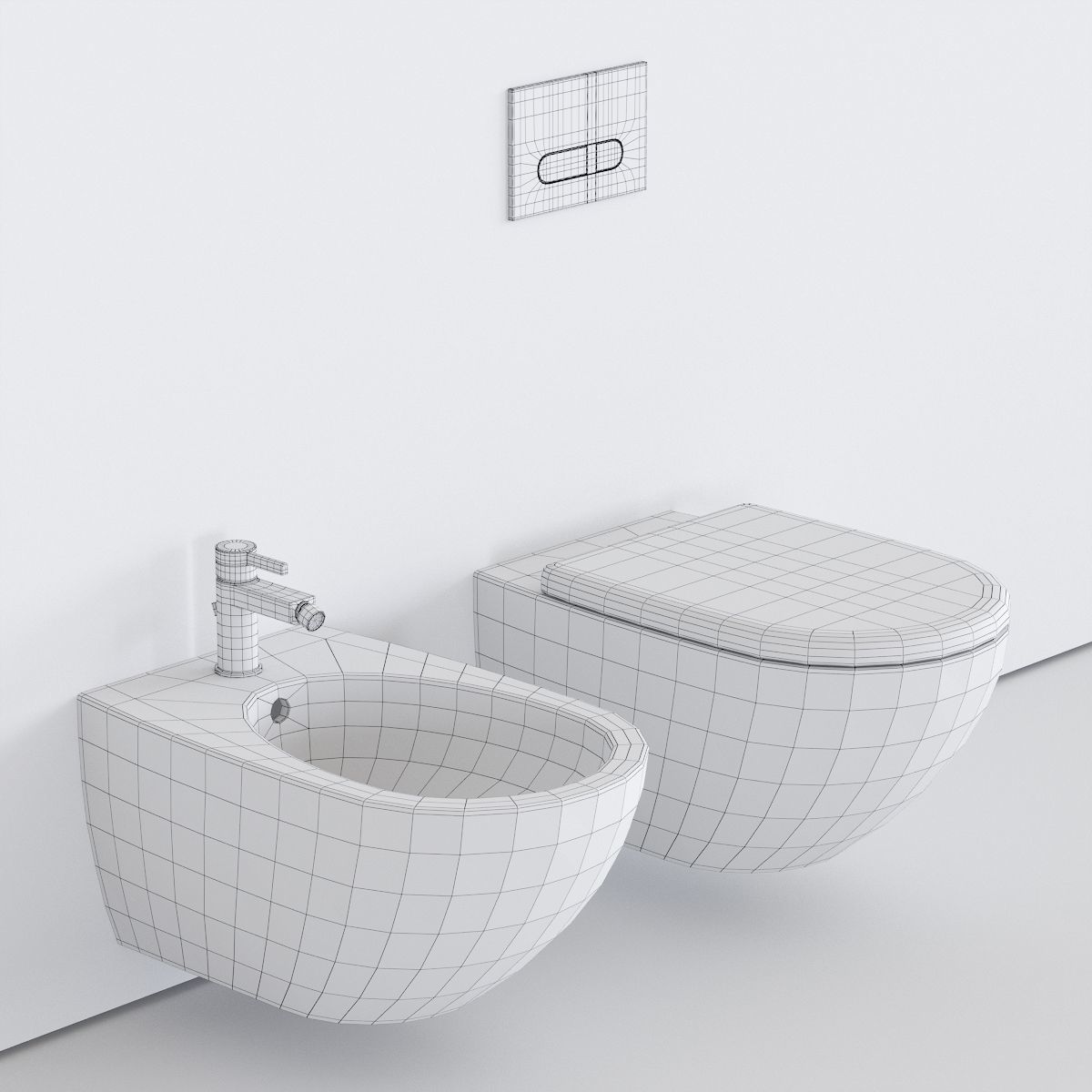 Duravit Architec Wall-Hung WC Low-poly 3D model_4