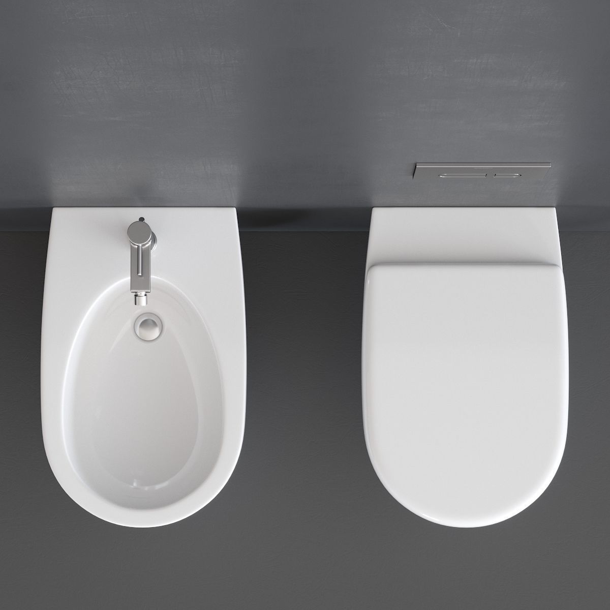 Duravit Architec Wall-Hung WC Low-poly 3D model_3