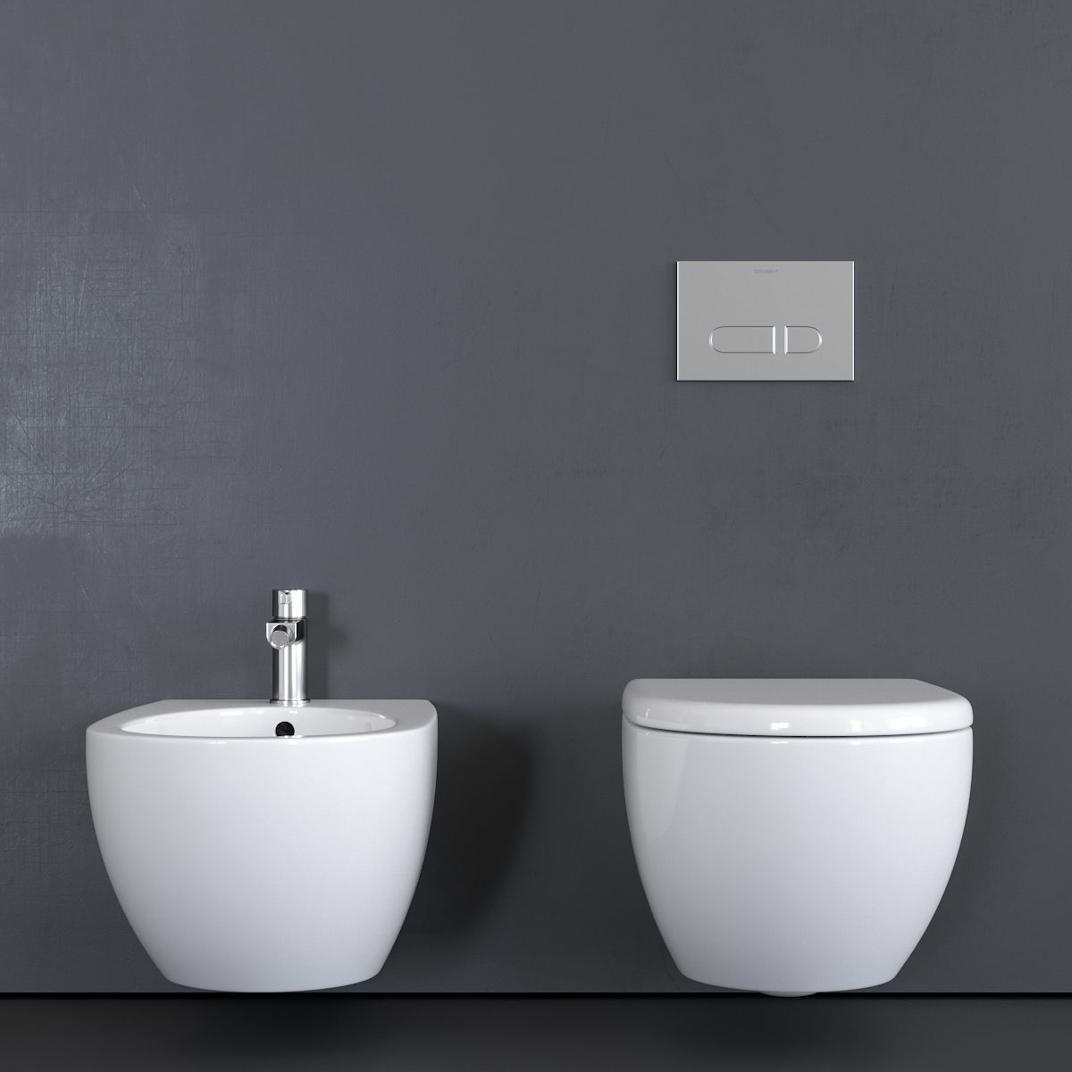 Duravit Architec Wall-Hung WC Low-poly 3D model_2