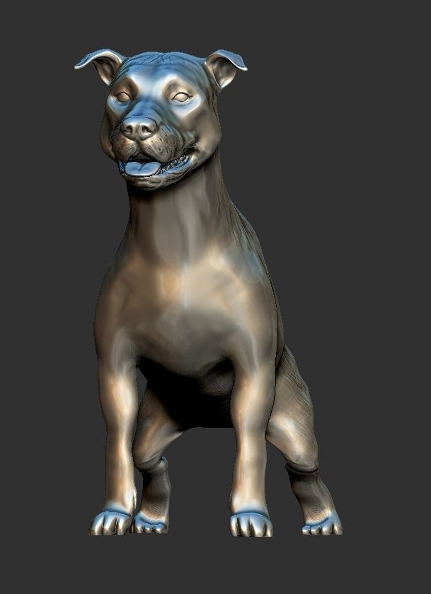 pitbull pit bull dog 3D print model_2