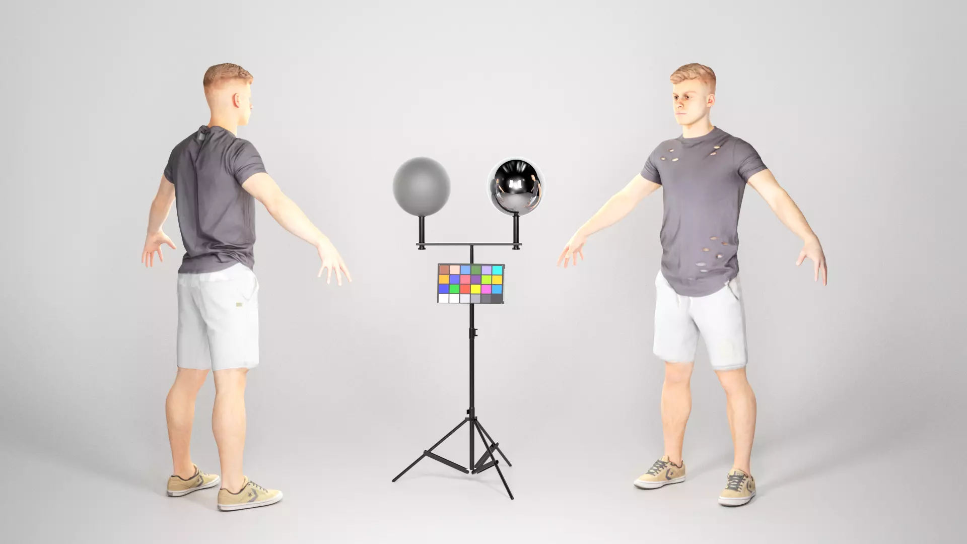 Stylish man in shorts 49 Low-poly 3D model_0