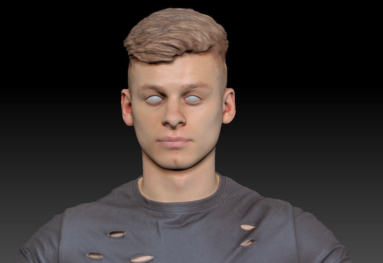 Stylish man in shorts 49 Low-poly 3D model_5