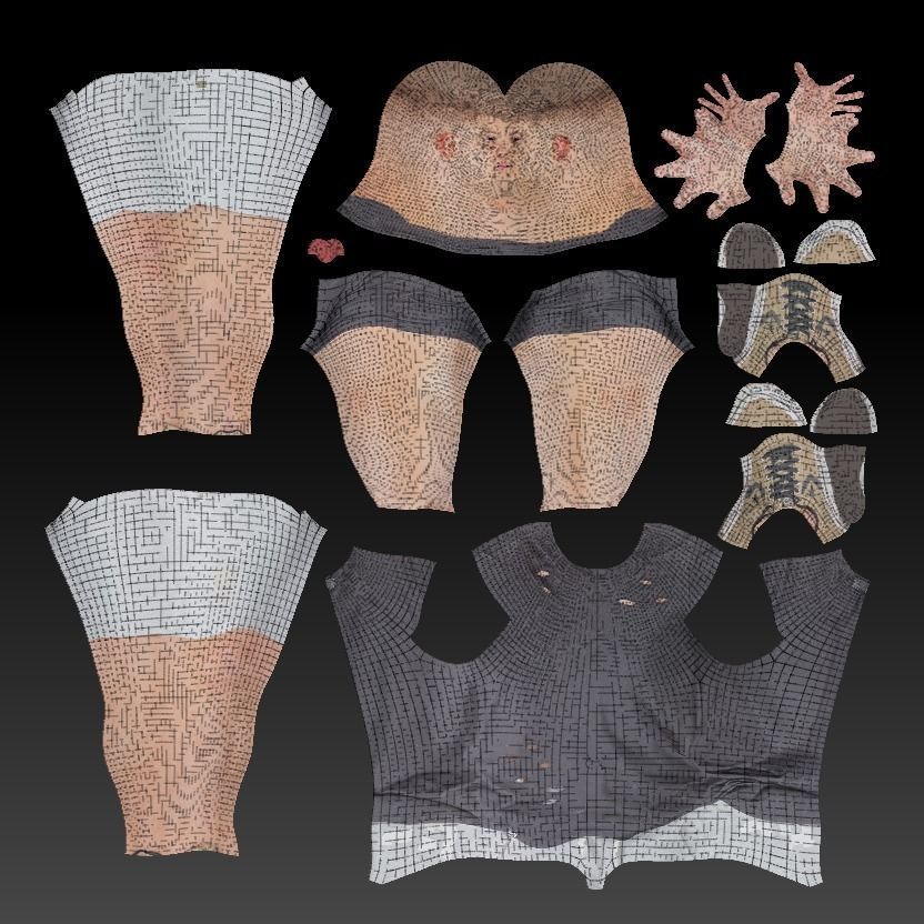 Stylish man in shorts 49 Low-poly 3D model_7