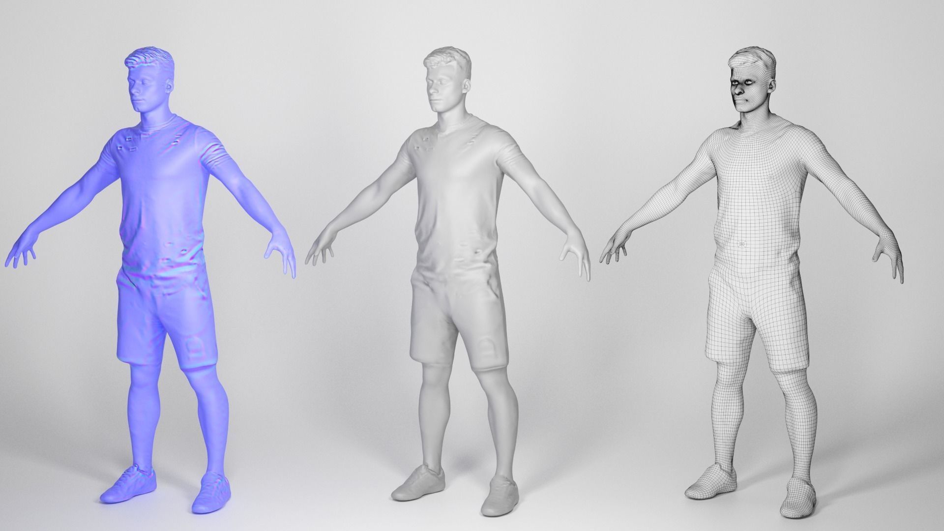 Stylish man in shorts 49 Low-poly 3D model_3