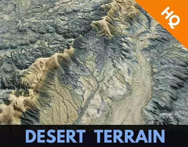 Desert Surface Terrain Landscape Environment PBR 16 Low-poly 3D model