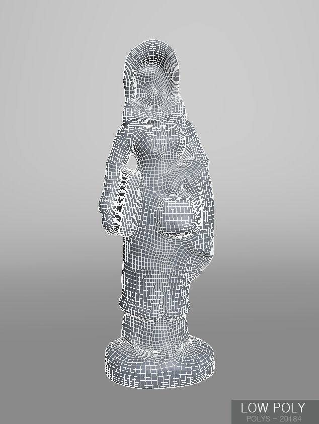 Decorative old woman statue Free 3D model_9