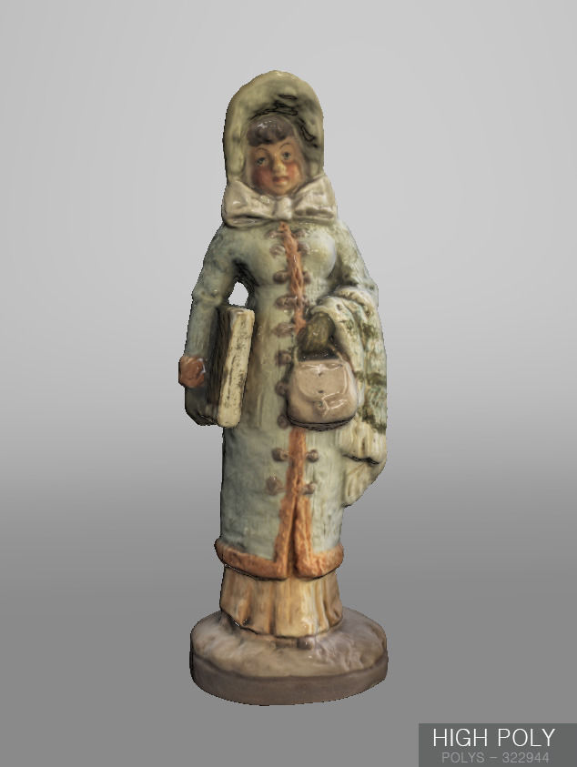Decorative old woman statue Free 3D model_5