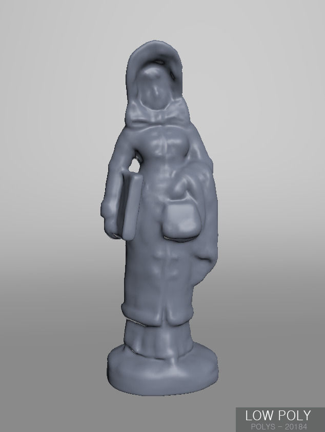 Decorative old woman statue Free 3D model_10