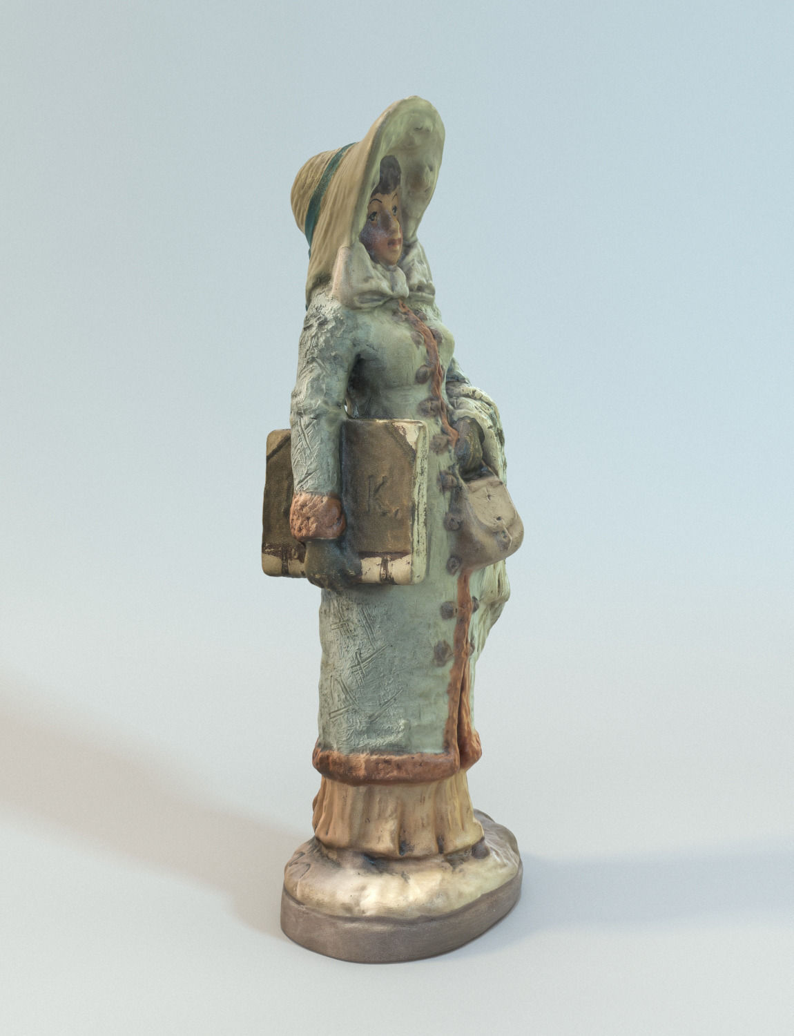 Decorative old woman statue Free 3D model_1