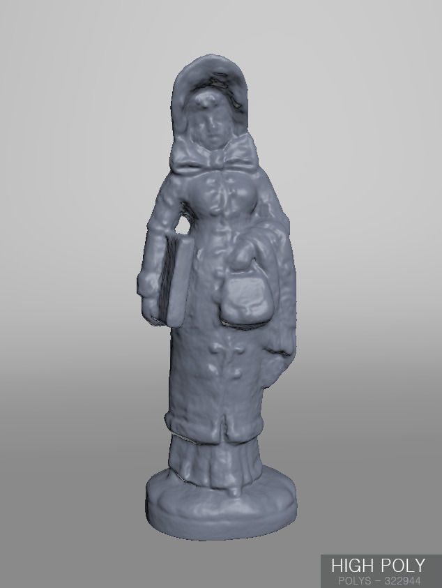 Decorative old woman statue Free 3D model_7