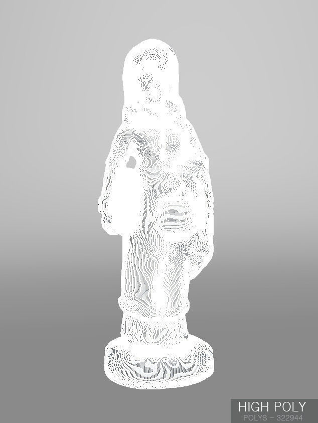 Decorative old woman statue Free 3D model_6