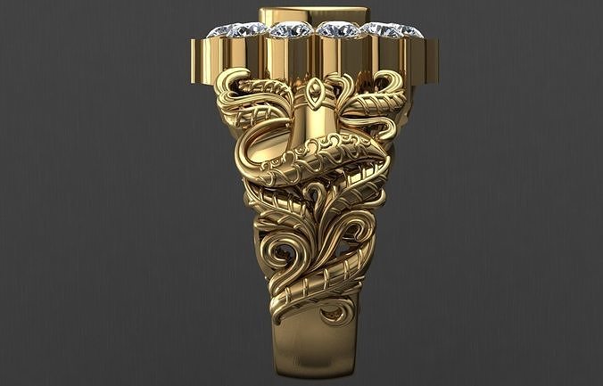 Shivji  Antique Gents Men Ring   3D print model