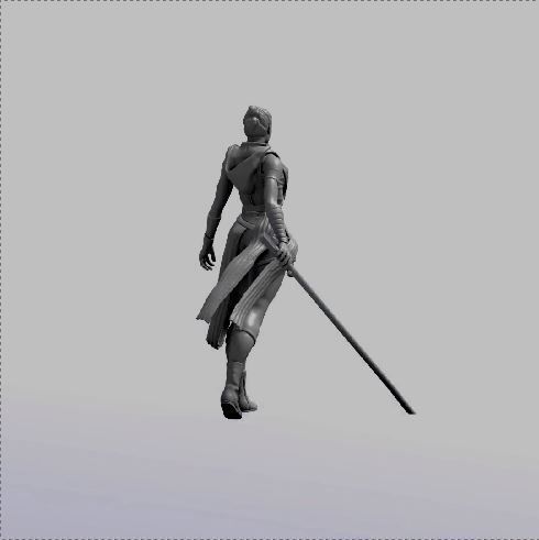 STATUE REY 22 cm 3D print model_8