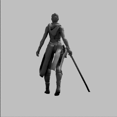 STATUE REY 22 cm 3D print model_9