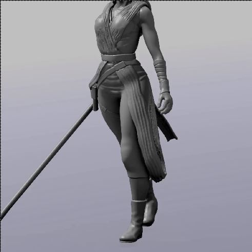 STATUE REY 22 cm 3D print model_3