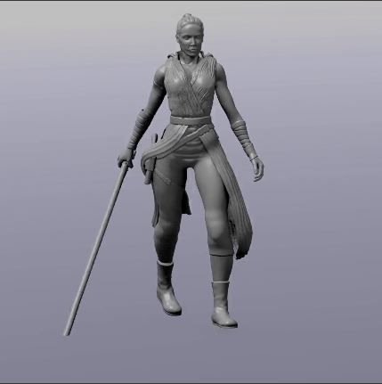 STATUE REY 22 cm 3D print model_2