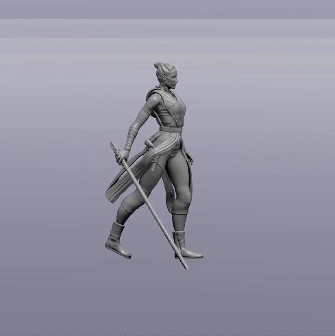 STATUE REY 22 cm 3D print model_5