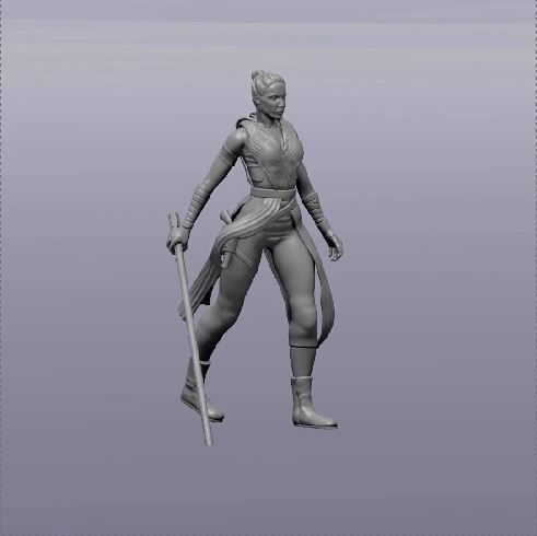 STATUE REY 22 cm 3D print model_4
