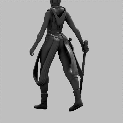 STATUE REY 22 cm 3D print model_10