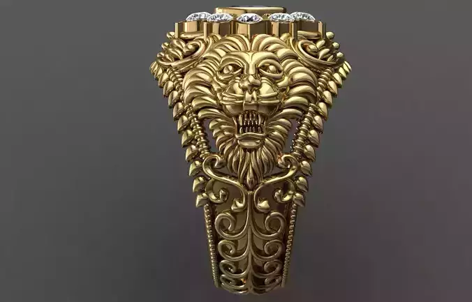 Antique  Lion   Ring  