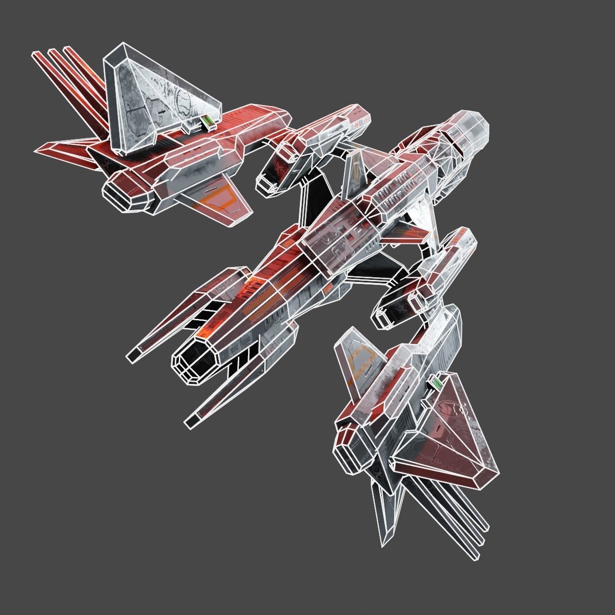 PBR Realtime Spaceship Low-poly 3D model_18