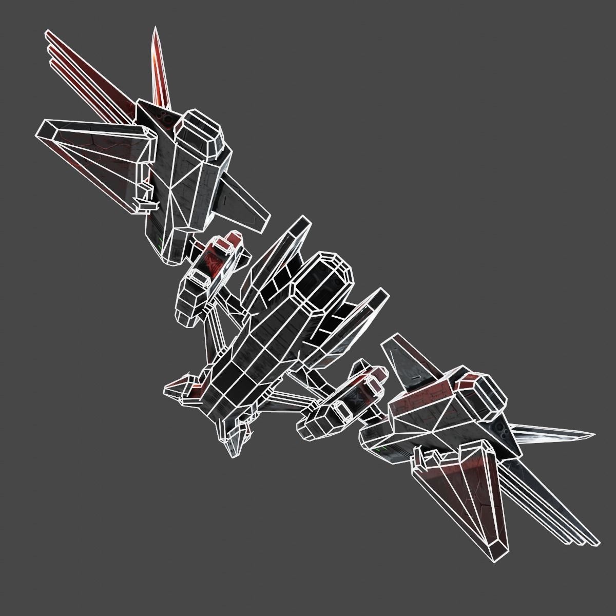 PBR Realtime Spaceship Low-poly 3D model_17