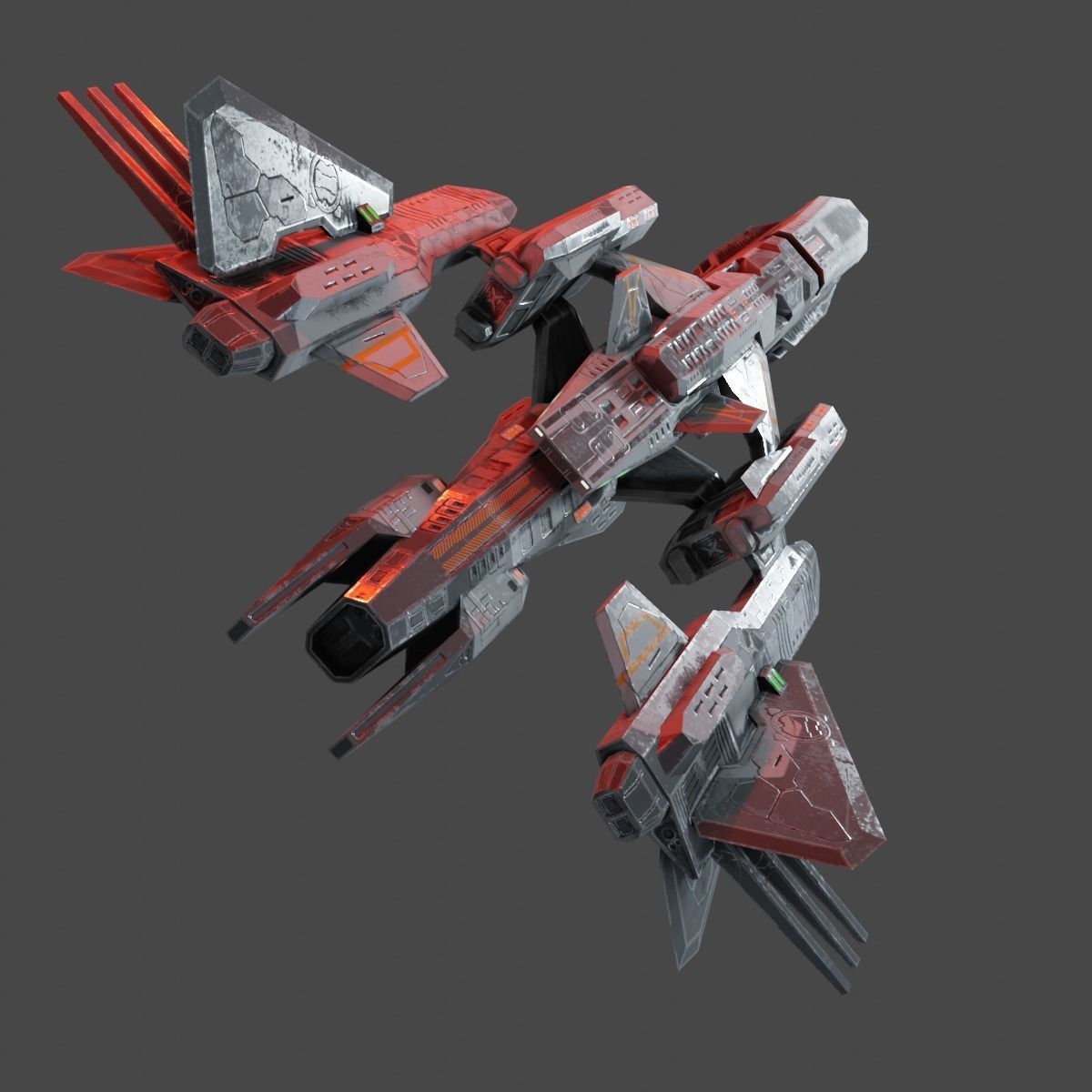 PBR Realtime Spaceship Low-poly 3D model_8