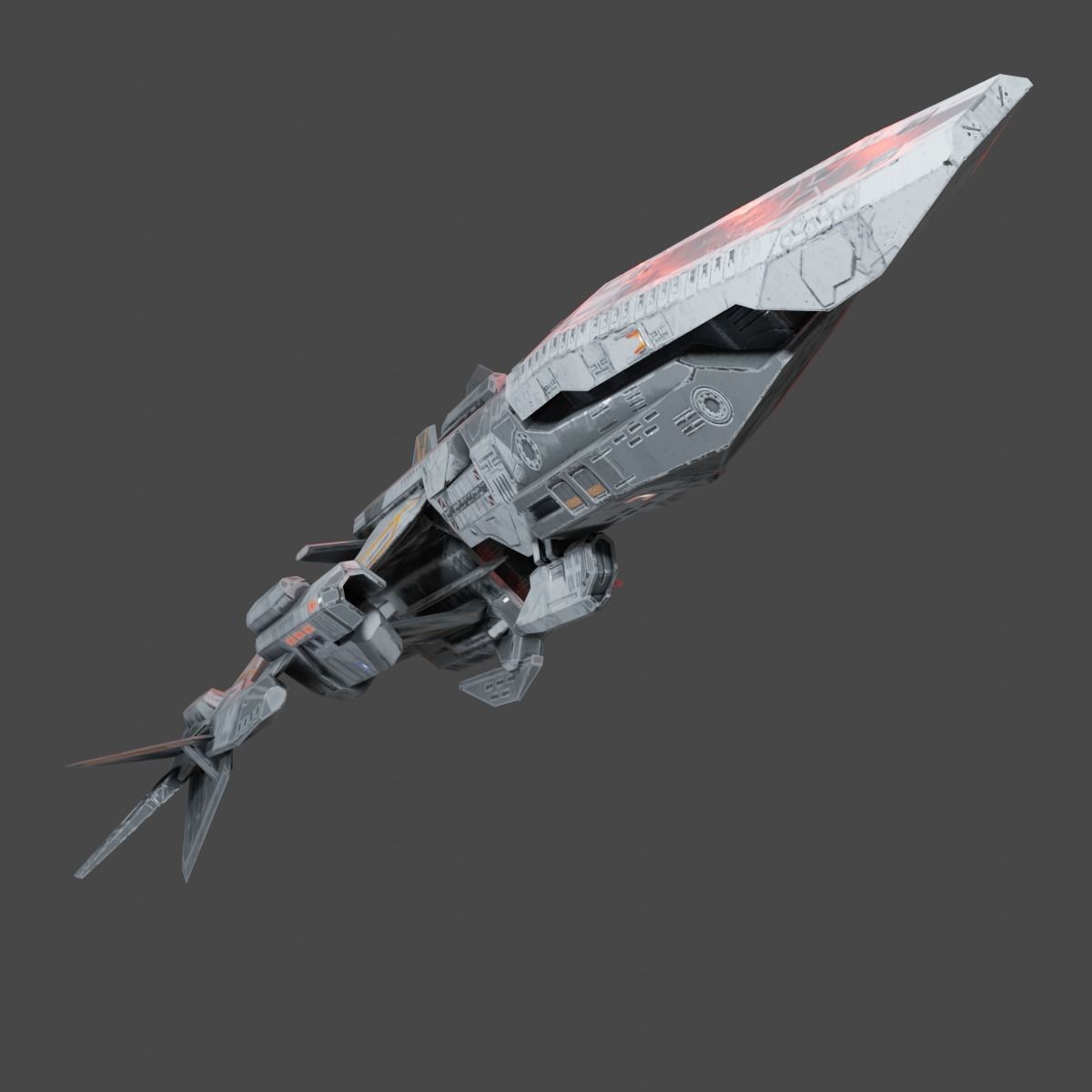 PBR Realtime Spaceship Low-poly 3D model_3