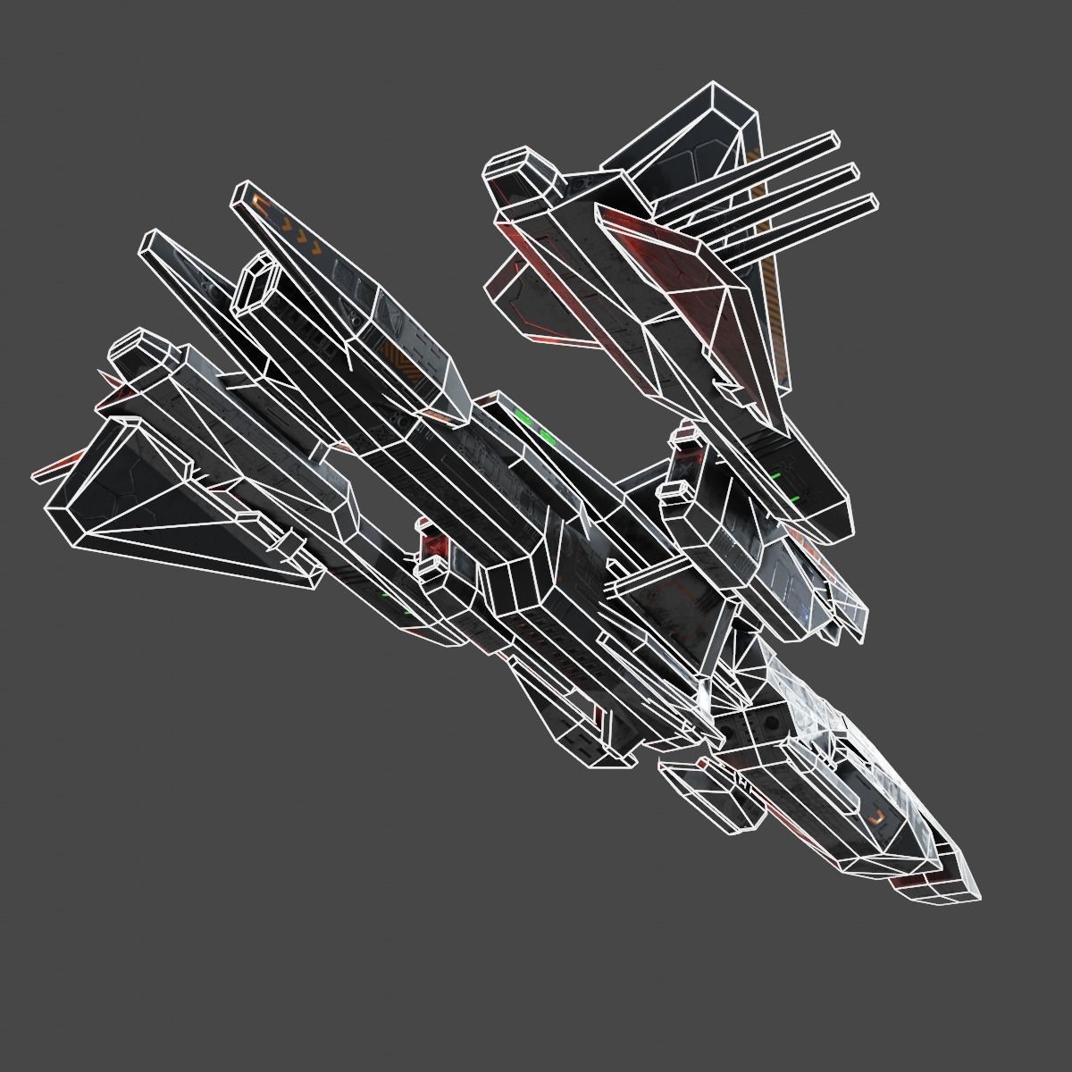 PBR Realtime Spaceship Low-poly 3D model_21