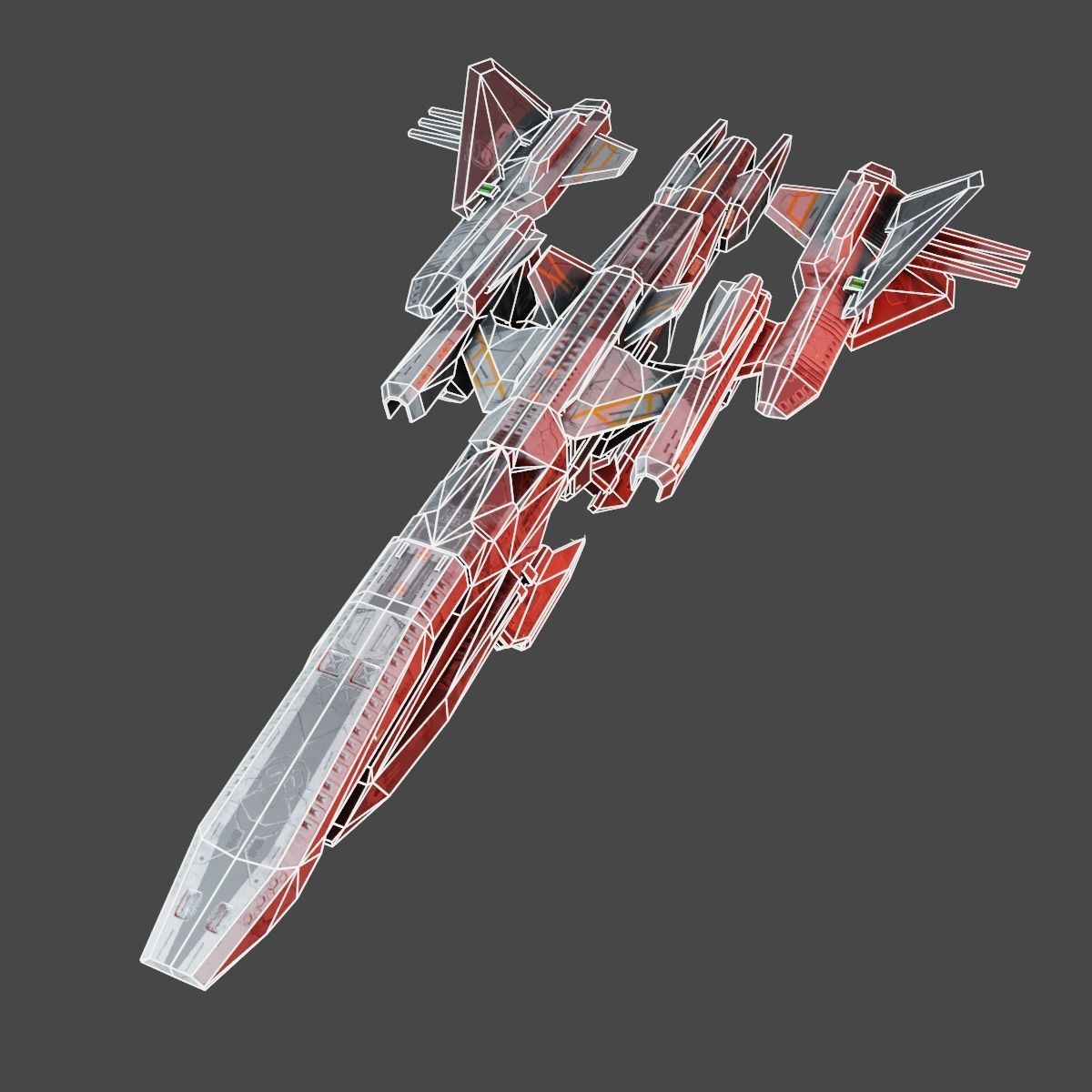 PBR Realtime Spaceship Low-poly 3D model_12