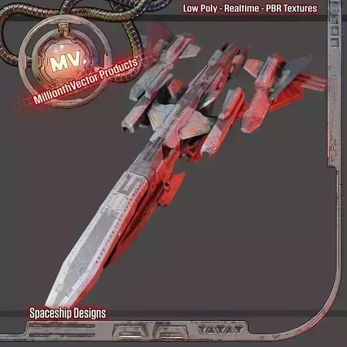 PBR Realtime Spaceship Low-poly 3D model PBR Realtime Spaceship Low-poly 3D model