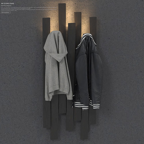 SKI CLOTHES STAND 3D model