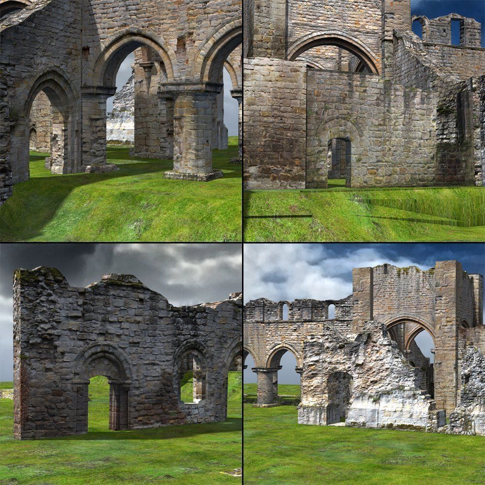 Abbey In Ruins Monastery 3D model_5