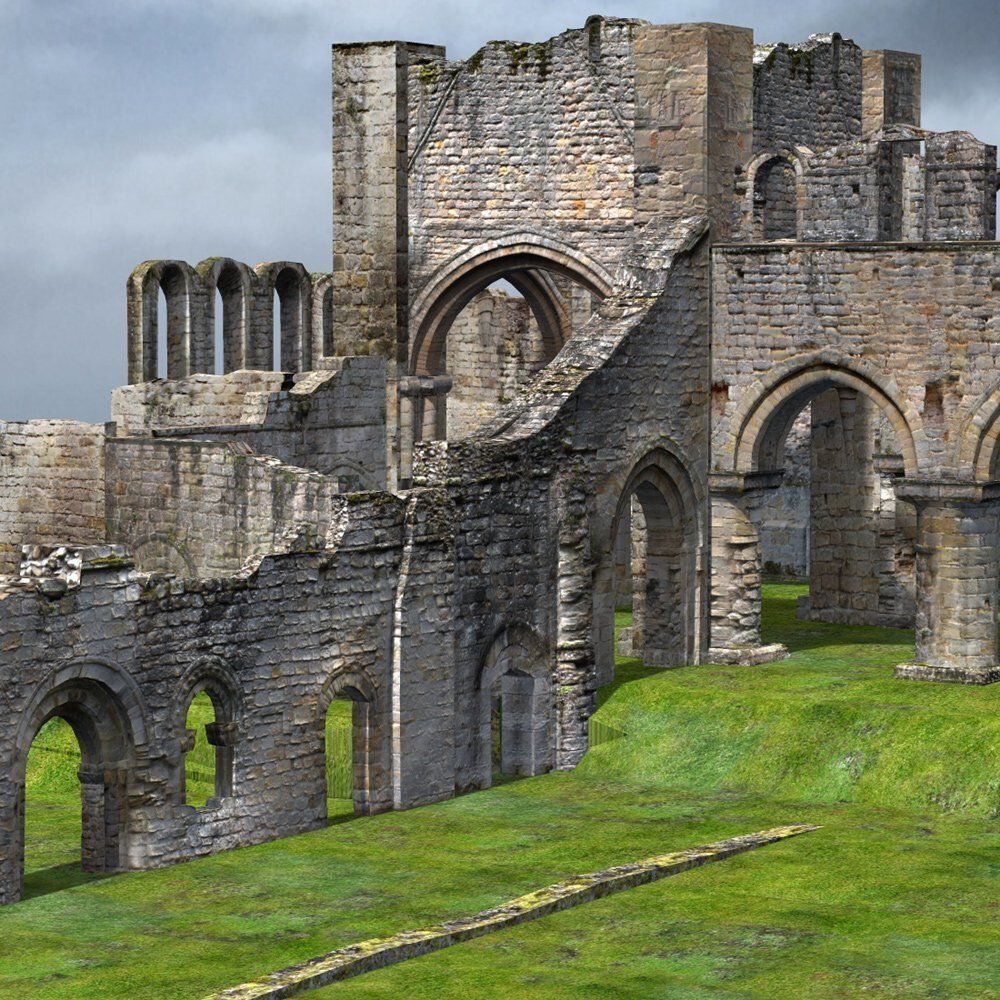 Abbey In Ruins Monastery 3D model_1
