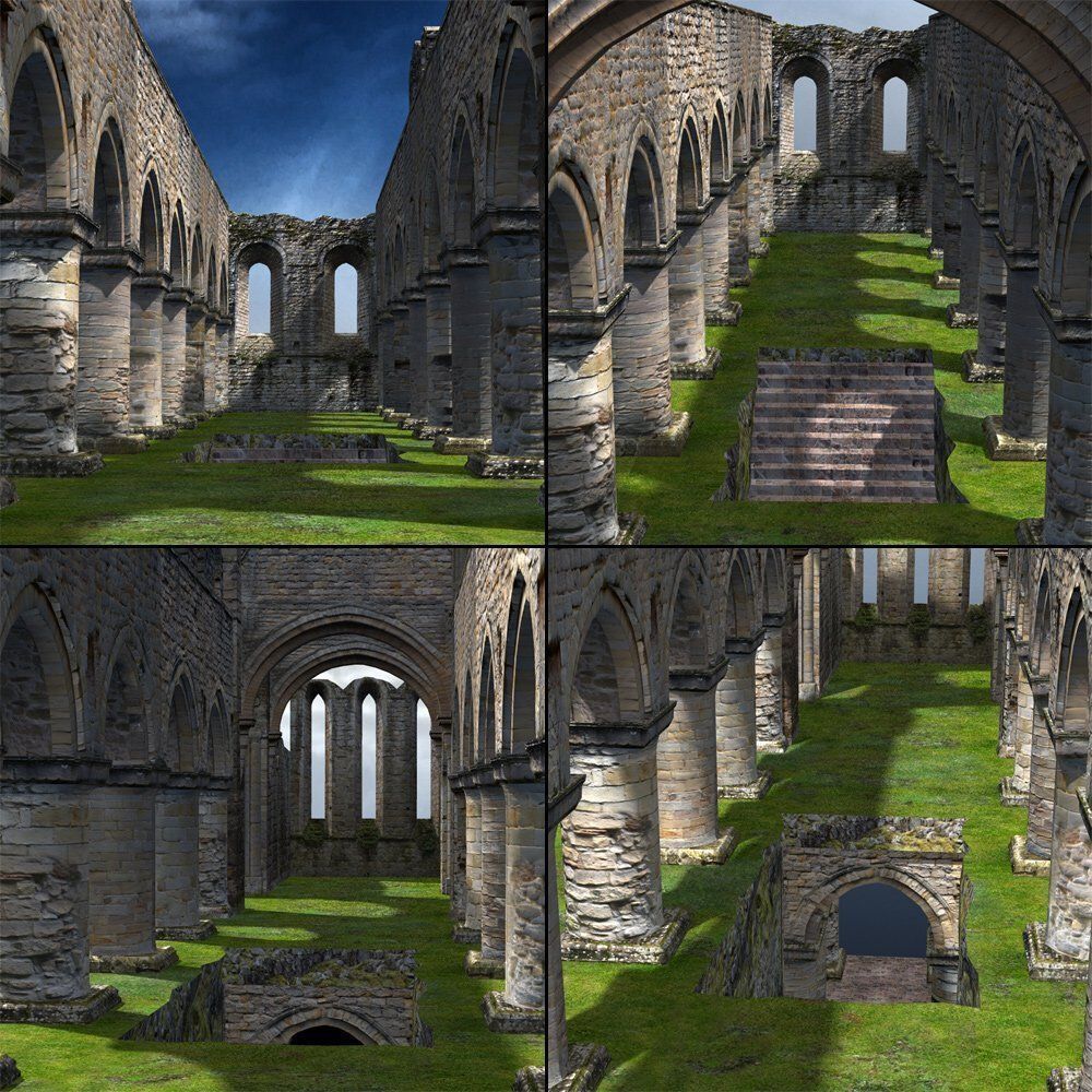 Abbey In Ruins Monastery 3D model_6