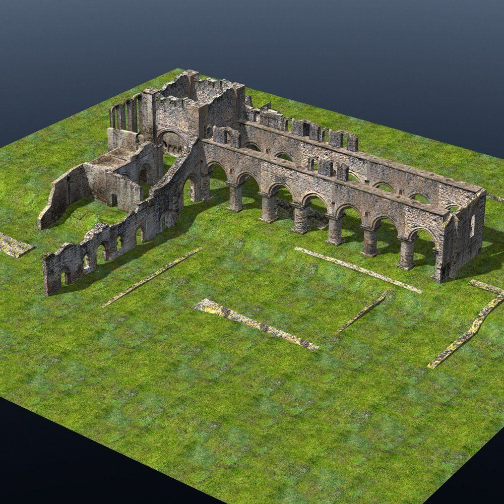 Abbey In Ruins Monastery 3D model_2