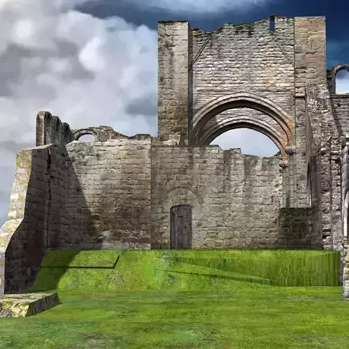 Abbey In Ruins Monastery 3D model